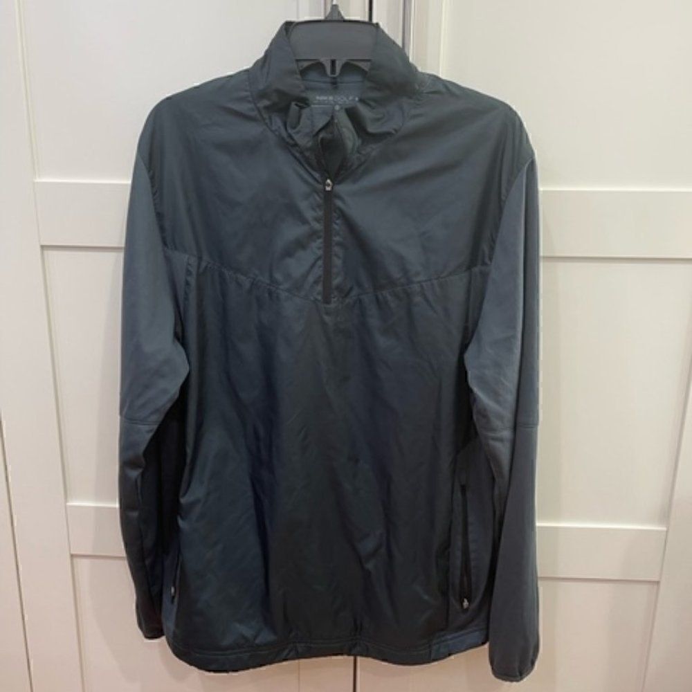 Nike Golf Windbreaker Men's Size M 1/4 Zip Pullover Green Blue Teal Long Sleeve